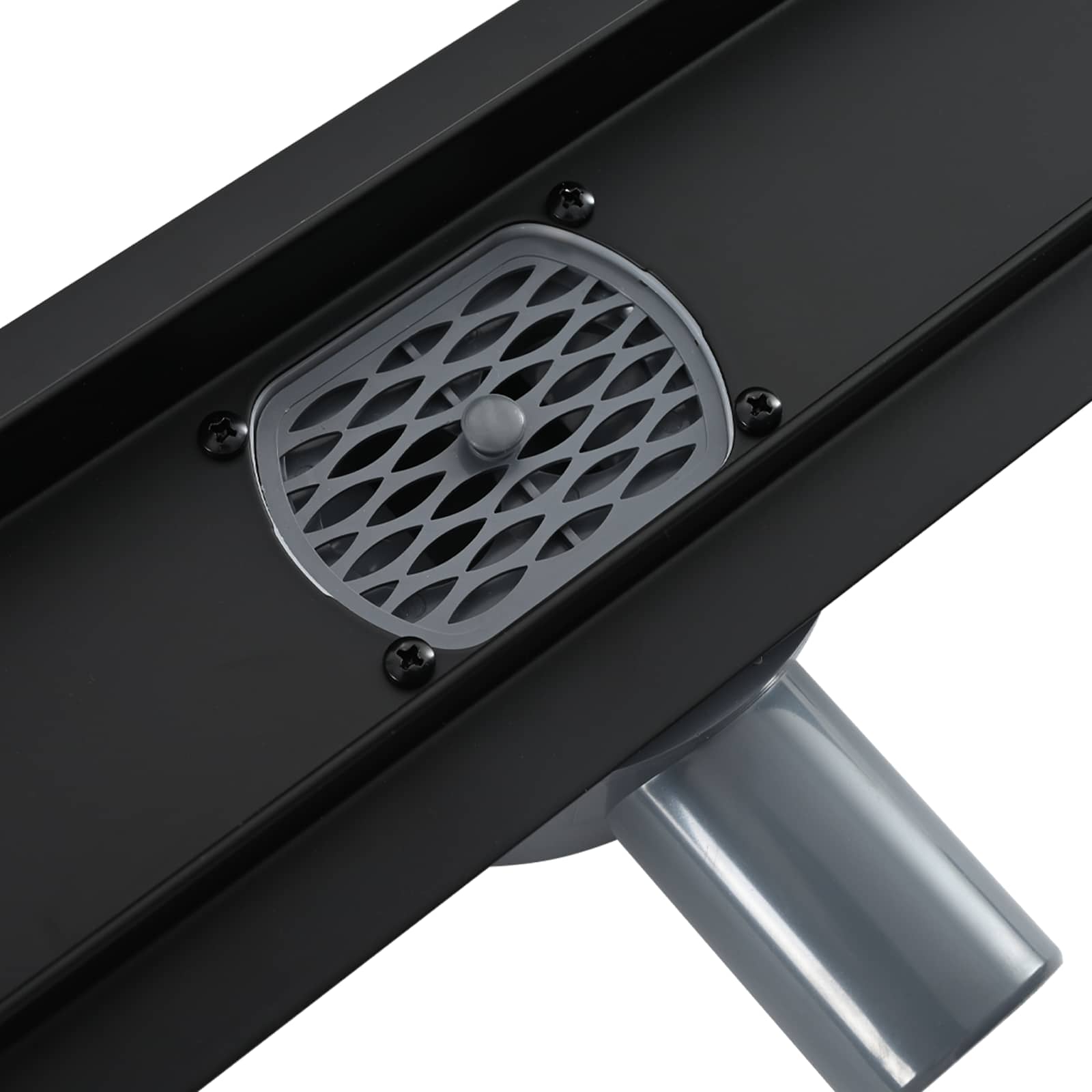 Tuš kanal 2-u-1 sa 360° sifonom Crna 50 cm Nehrđajući čelik 304