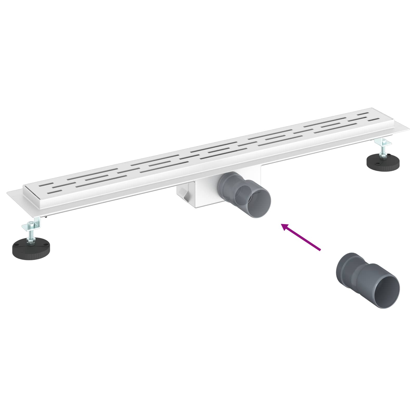 Odvod za tuš s dizajnom linije Srebrno 80 cm
