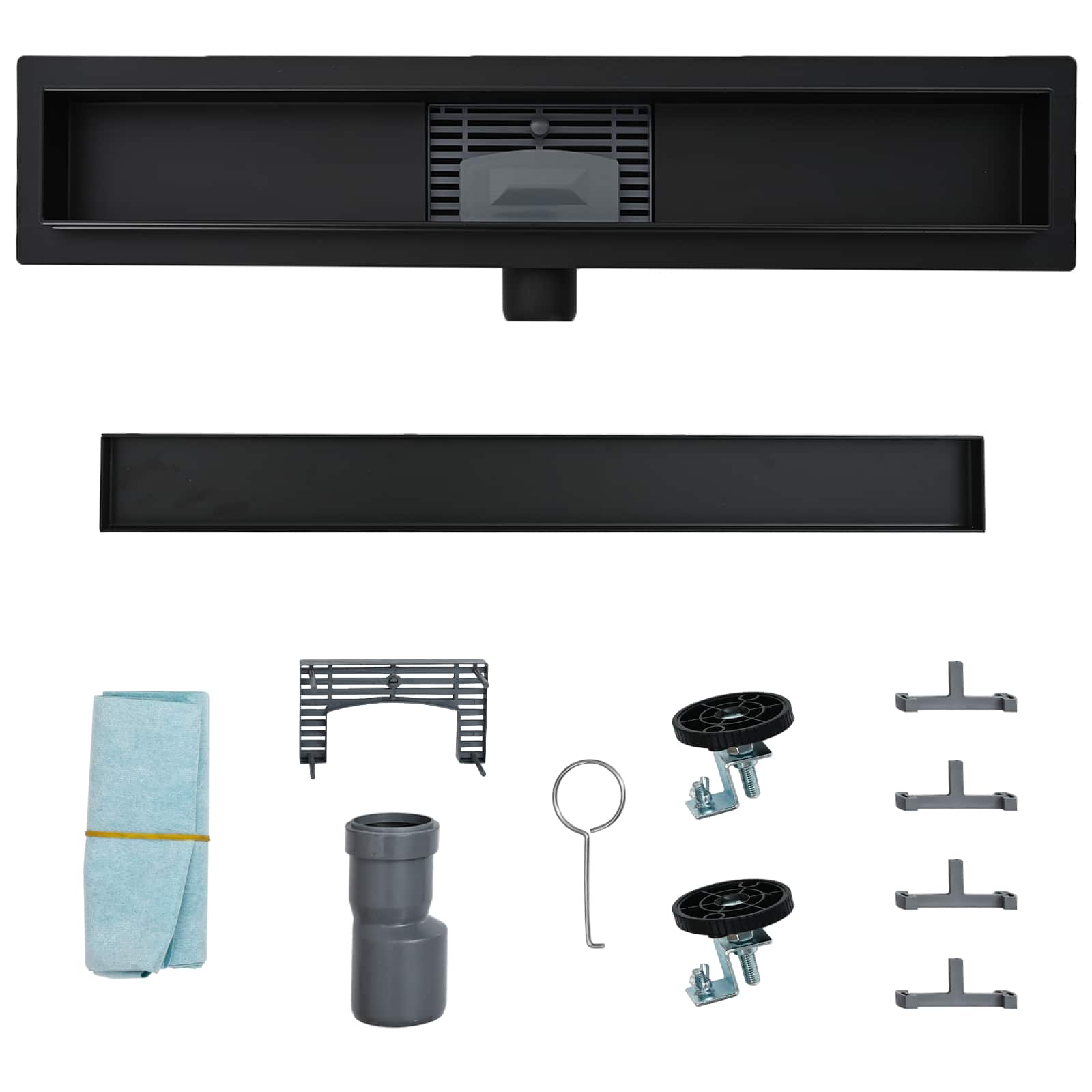2 u 1 odvod za tuš Crna 80 cm Nehrđajući čelik 304