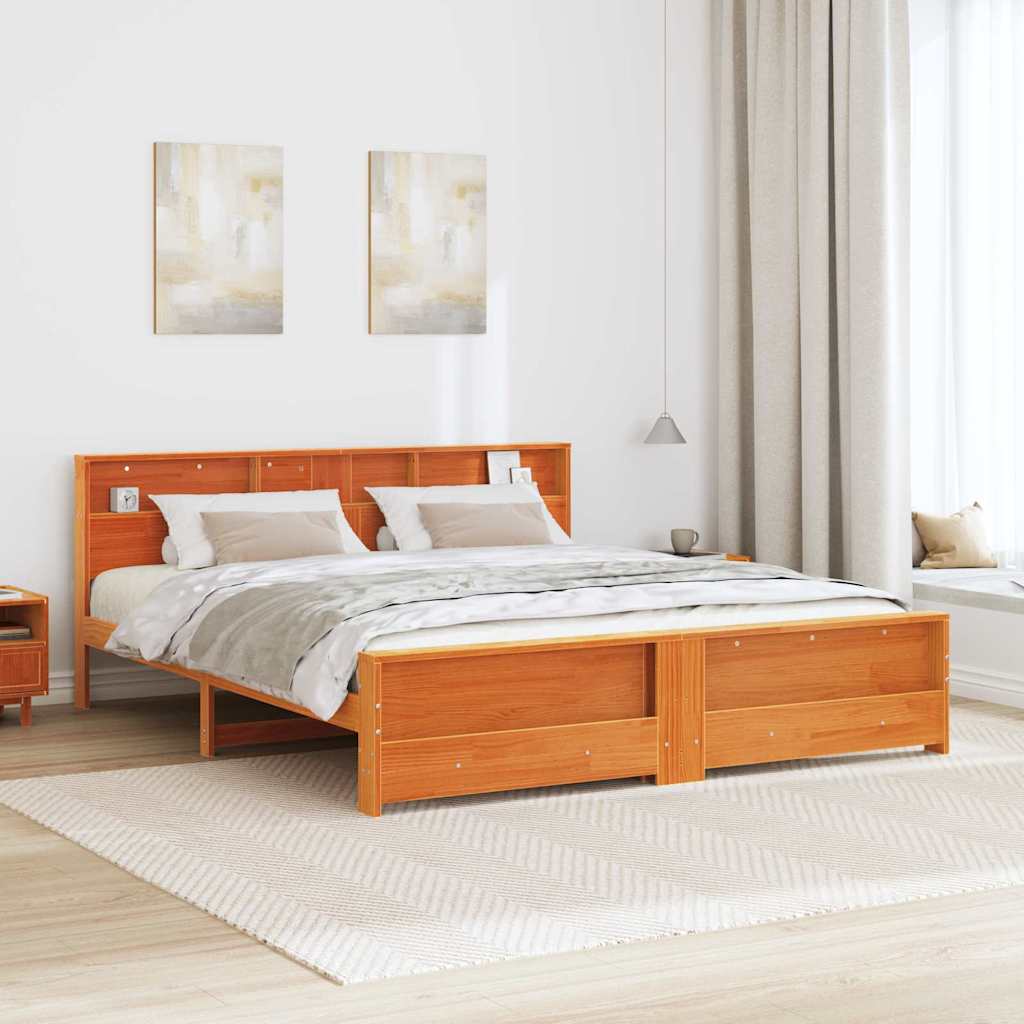 Krevetna konstrukcija Vosak smeđa 200 x 200 cm Masivna borovina