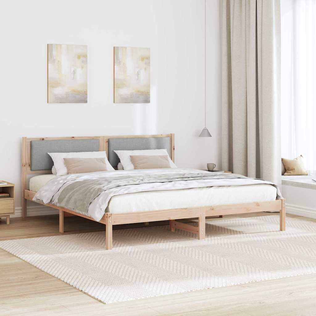 Krevetna konstrukcija s uzglavljem Svijetlo siva 200 x 200 cm