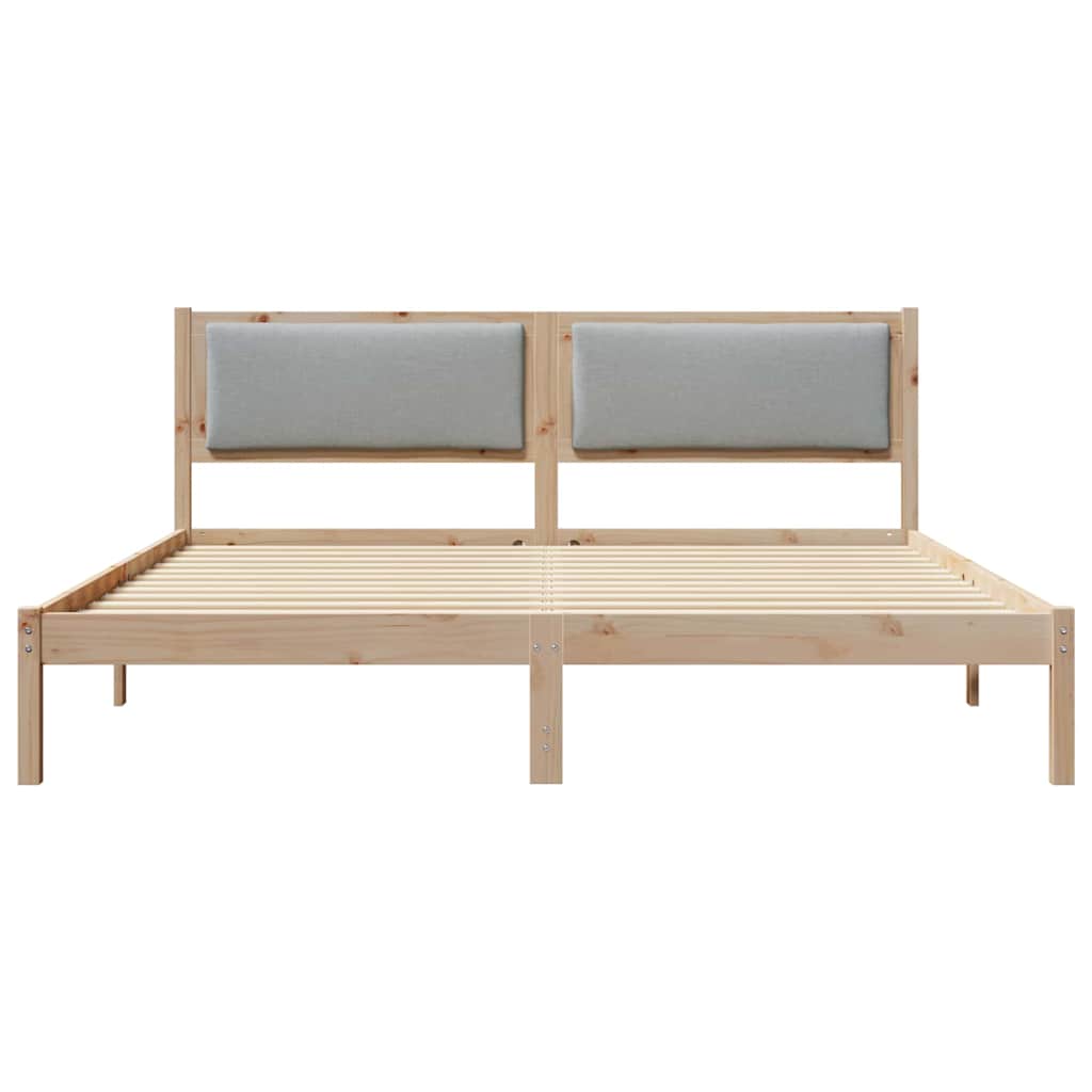 Krevetna konstrukcija s uzglavljem Svijetlo siva 200 x 200 cm