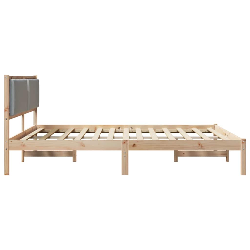 Krevetna konstrukcija s uzglavljem Svijetlo siva 200 x 200 cm