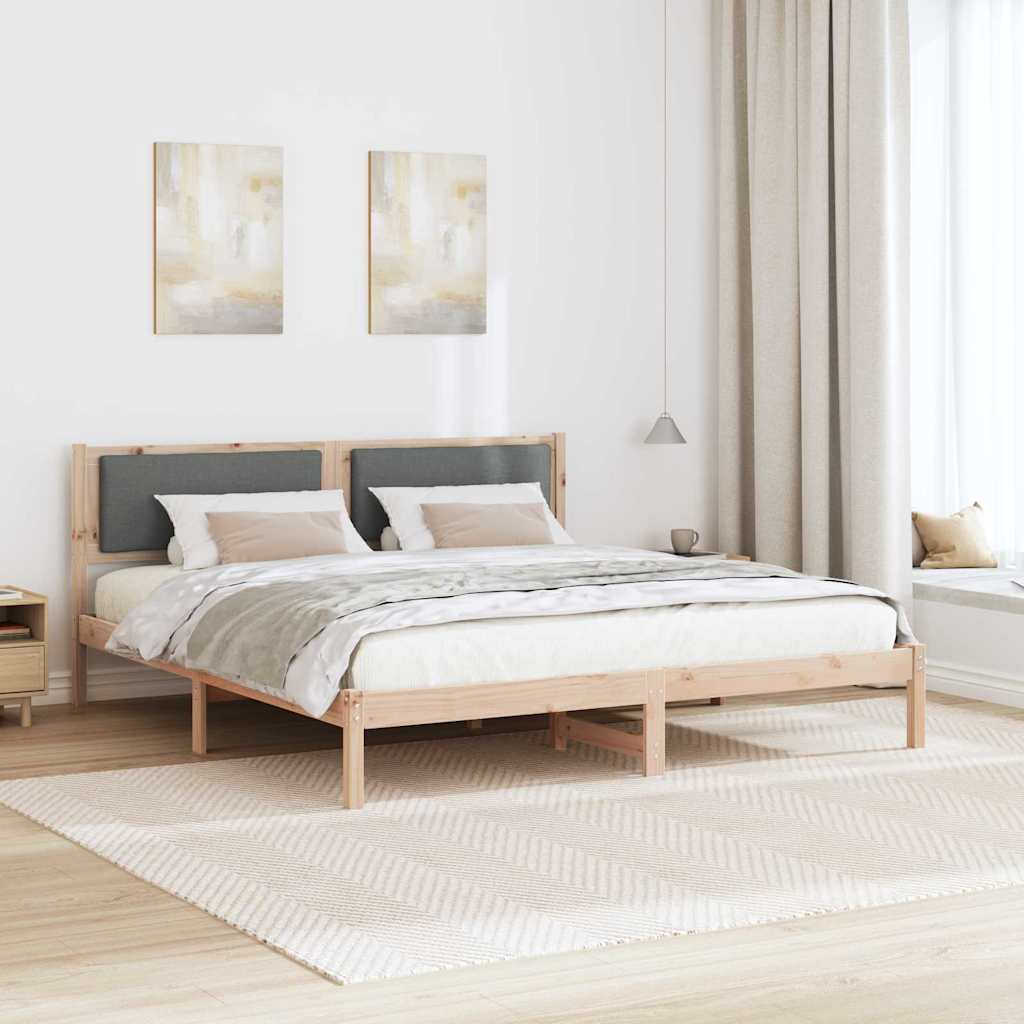 Krevetna konstrukcija s uzglavljem Tamno siva 200 x 200 cm