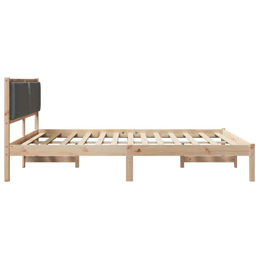 Krevetna konstrukcija s uzglavljem Tamno siva 200 x 200 cm