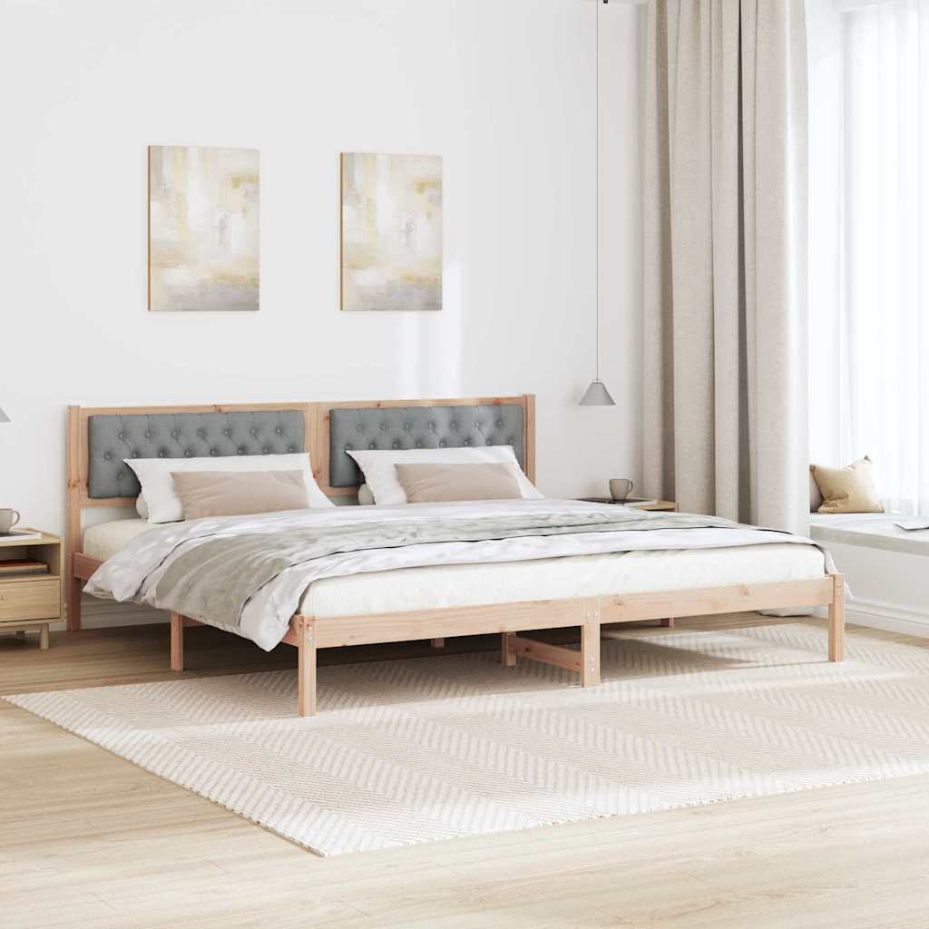 Krevetna konstrukcija s uzglavljem Svijetlo siva 200 x 200 cm