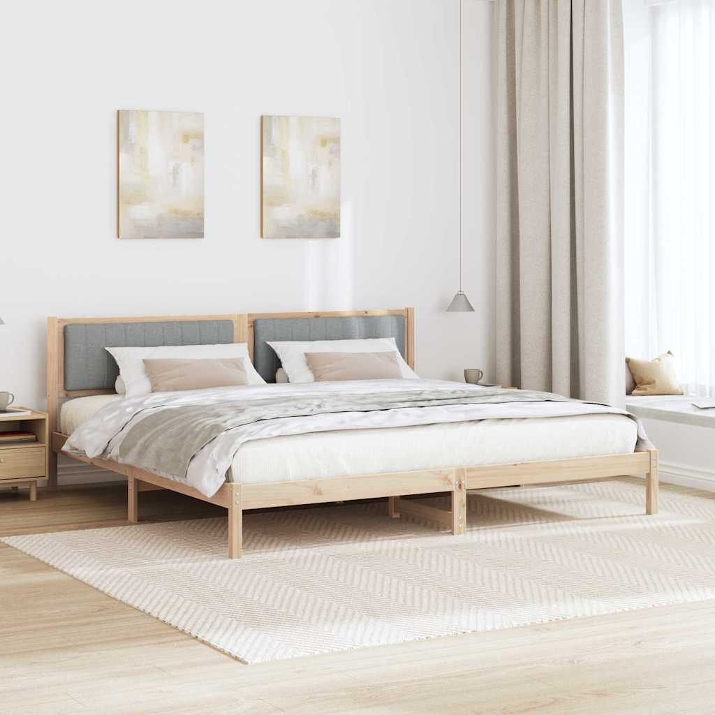 Krevetna konstrukcija s uzglavljem Svijetlo siva 200 x 200 cm