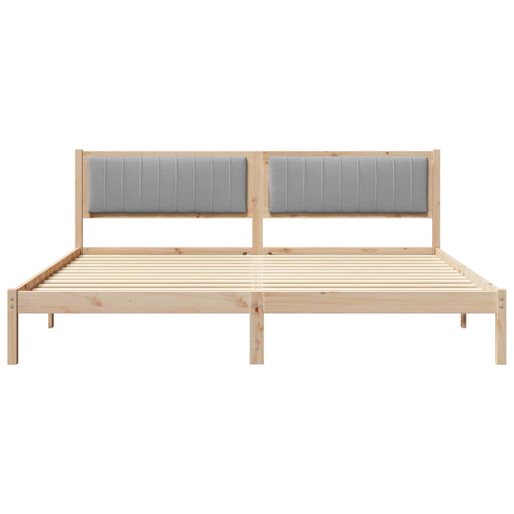 Krevetna konstrukcija s uzglavljem Svijetlo siva 200 x 200 cm