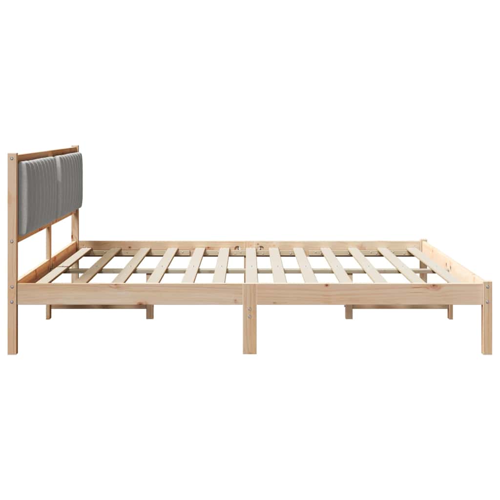 Krevetna konstrukcija s uzglavljem Svijetlo siva 200 x 200 cm