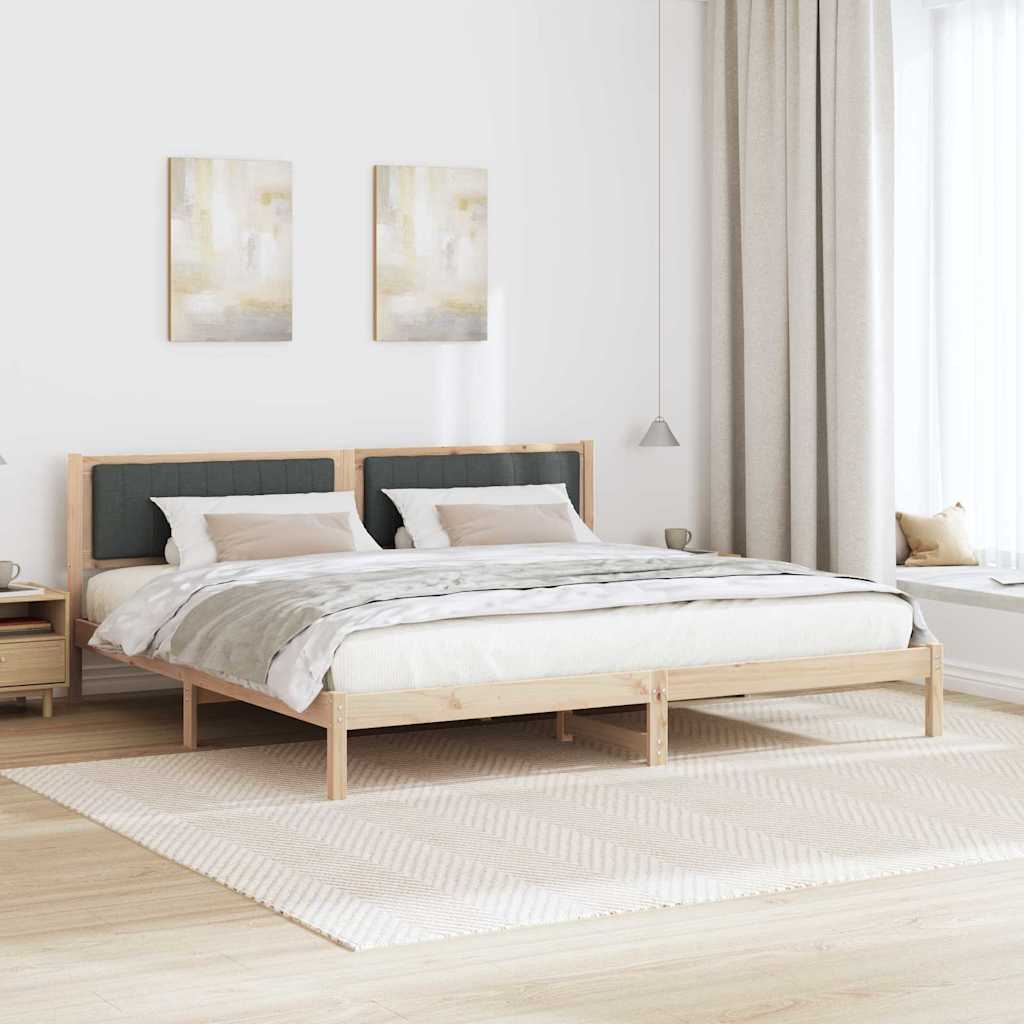 Krevetna konstrukcija s uzglavljem Tamno siva 200 x 200 cm