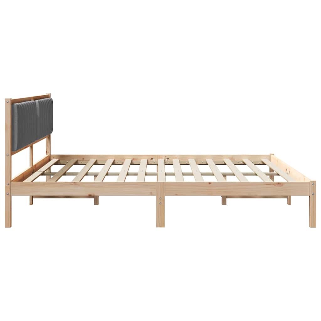 Krevetna konstrukcija s uzglavljem Tamno siva 200 x 200 cm