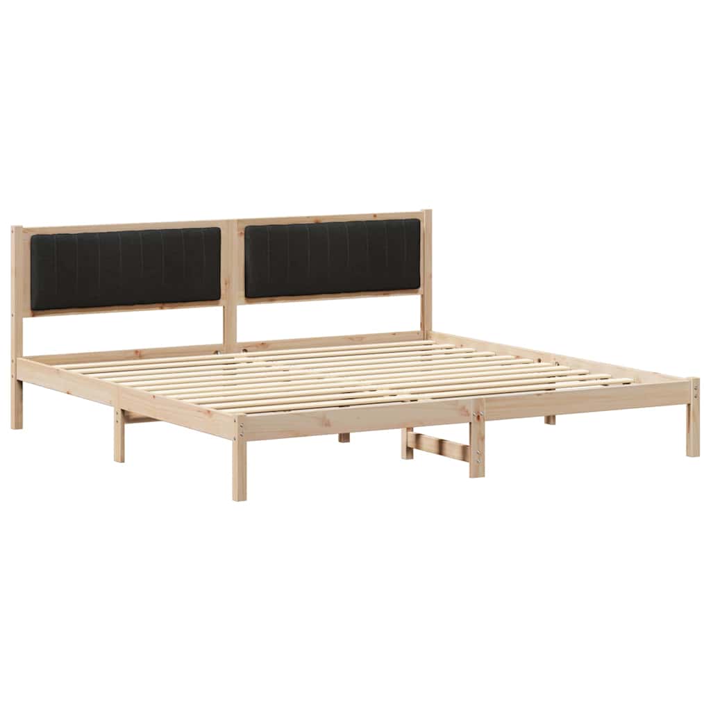 Krevetna konstrukcija Crna 200 x 200 cm Čvrsto borovo drvo