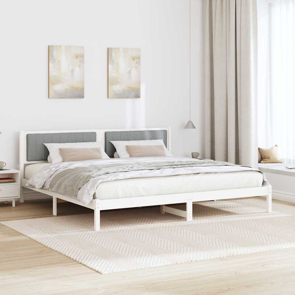 Krevetna konstrukcija s uzglavljem Svijetlo siva 200 x 200 cm