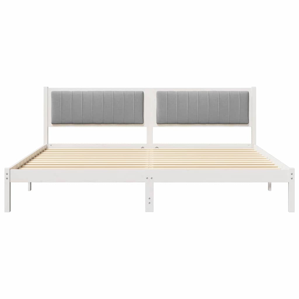 Krevetna konstrukcija s uzglavljem Svijetlo siva 200 x 200 cm