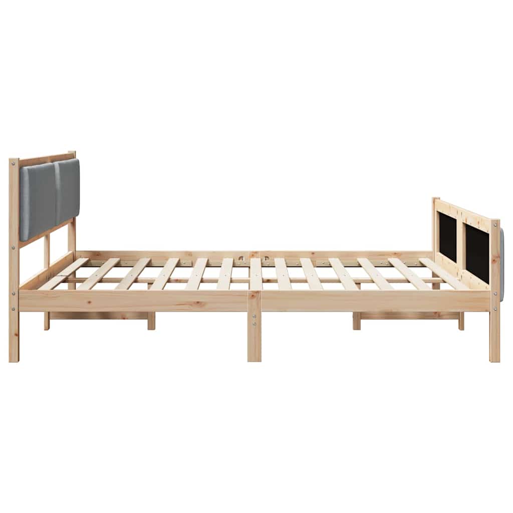 Krevetna konstrukcija Svijetlo siva 200 x 200 cm tkanina