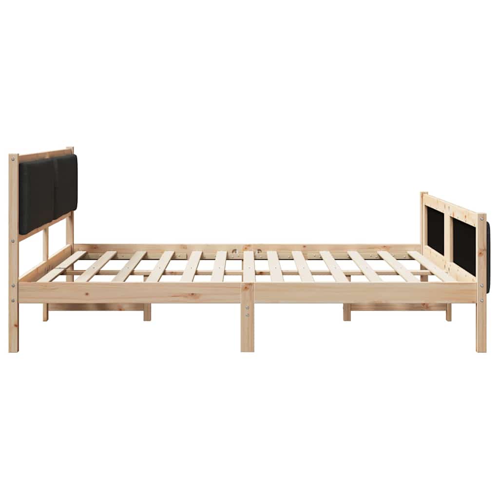 Krevetna konstrukcija s uzglavljem Crna 200 x 200 cm tkanina