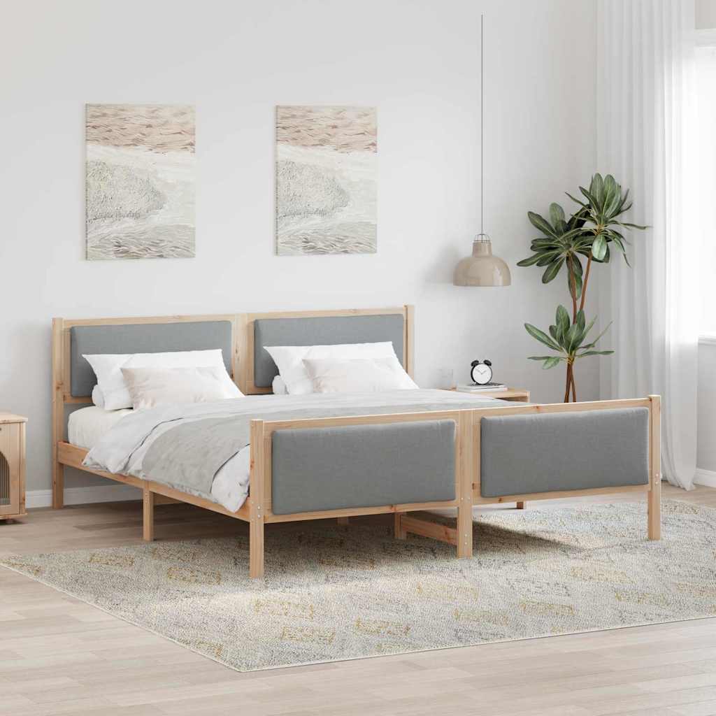 Krevetna konstrukcija Svijetlo siva 180 x 200 cm tkanina