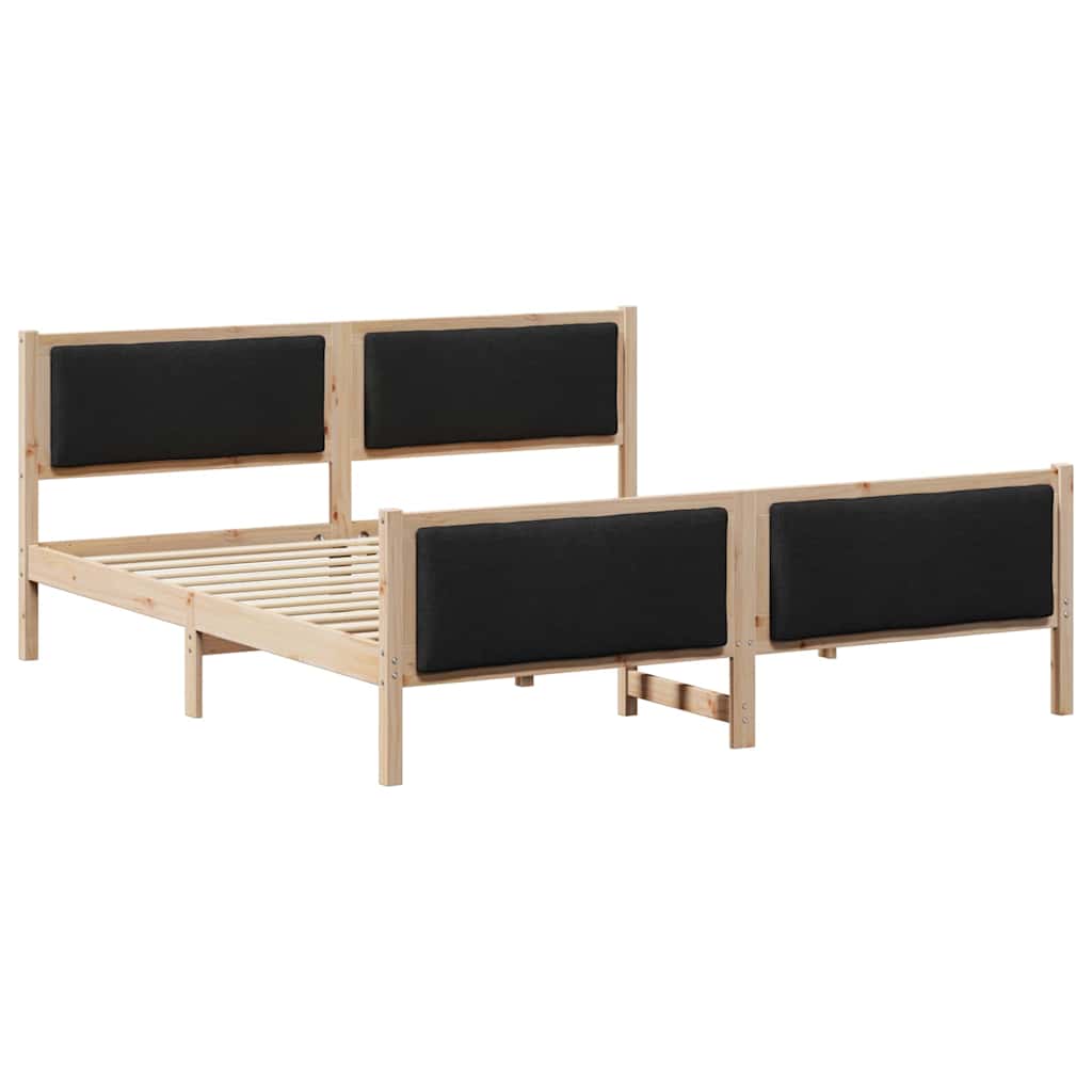 Krevetna konstrukcija s uzglavljem Crna 180 x 200 cm tkanina