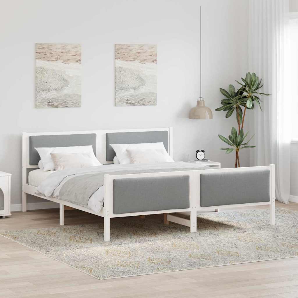 Krevetna konstrukcija Svijetlo siva 180 x 200 cm tkanina
