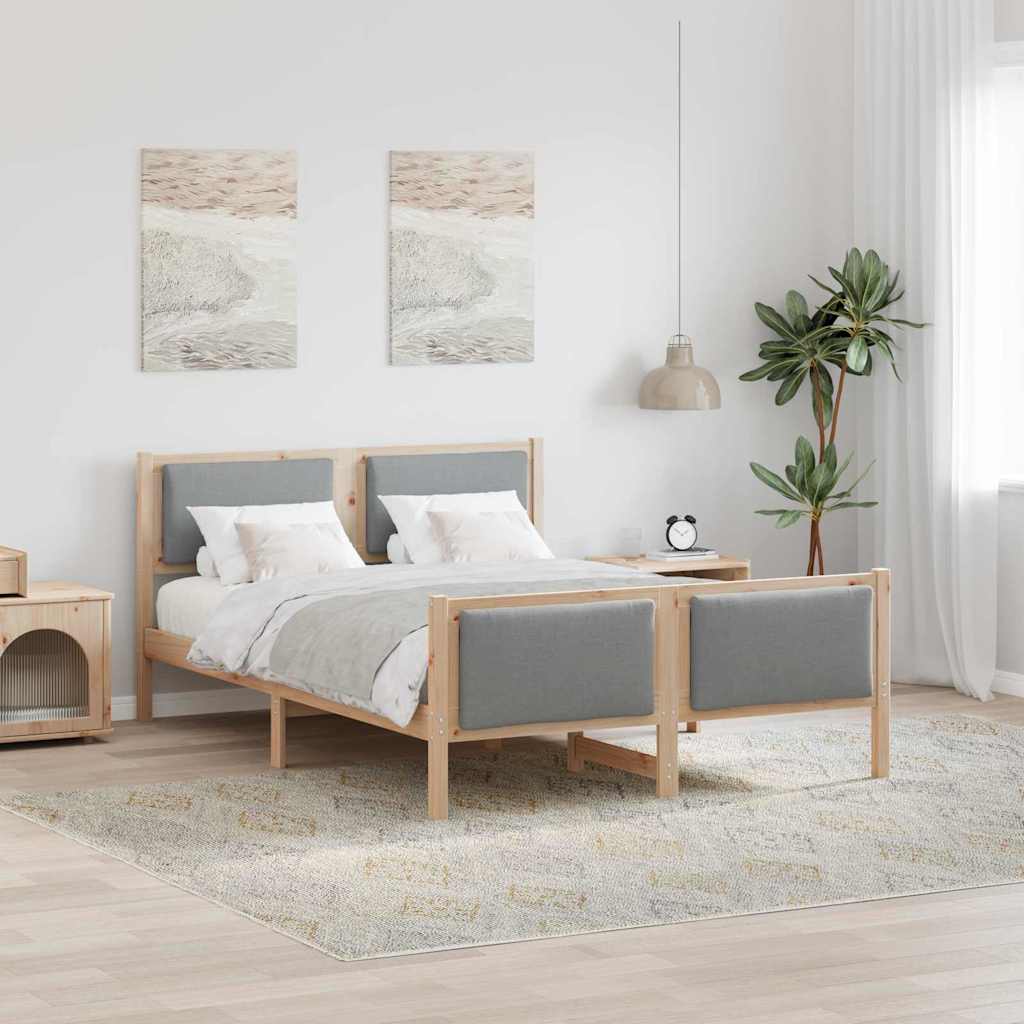 Krevetna konstrukcija Svijetlo siva 160 x 200 cm tkanina