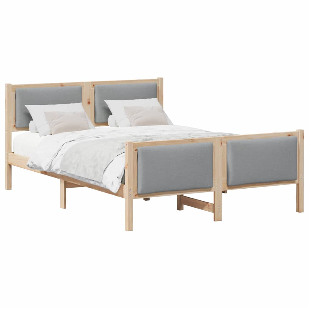Krevetna konstrukcija Svijetlo siva 160 x 200 cm tkanina