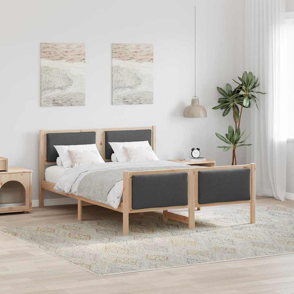 Krevetna konstrukcija Tamno siva 150 x 200 cm tkanina