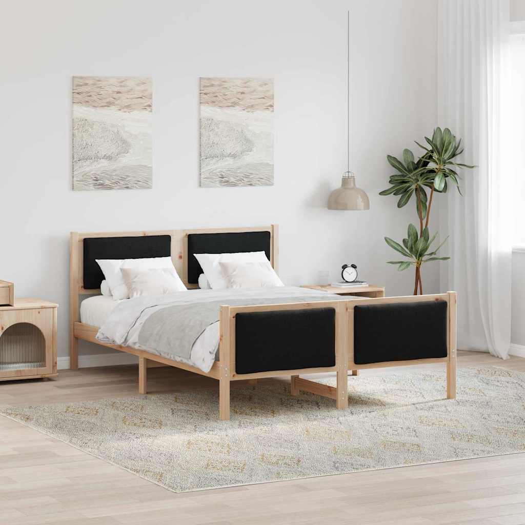 Krevetna konstrukcija s uzglavljem Crna 150 x 200 cm tkanina
