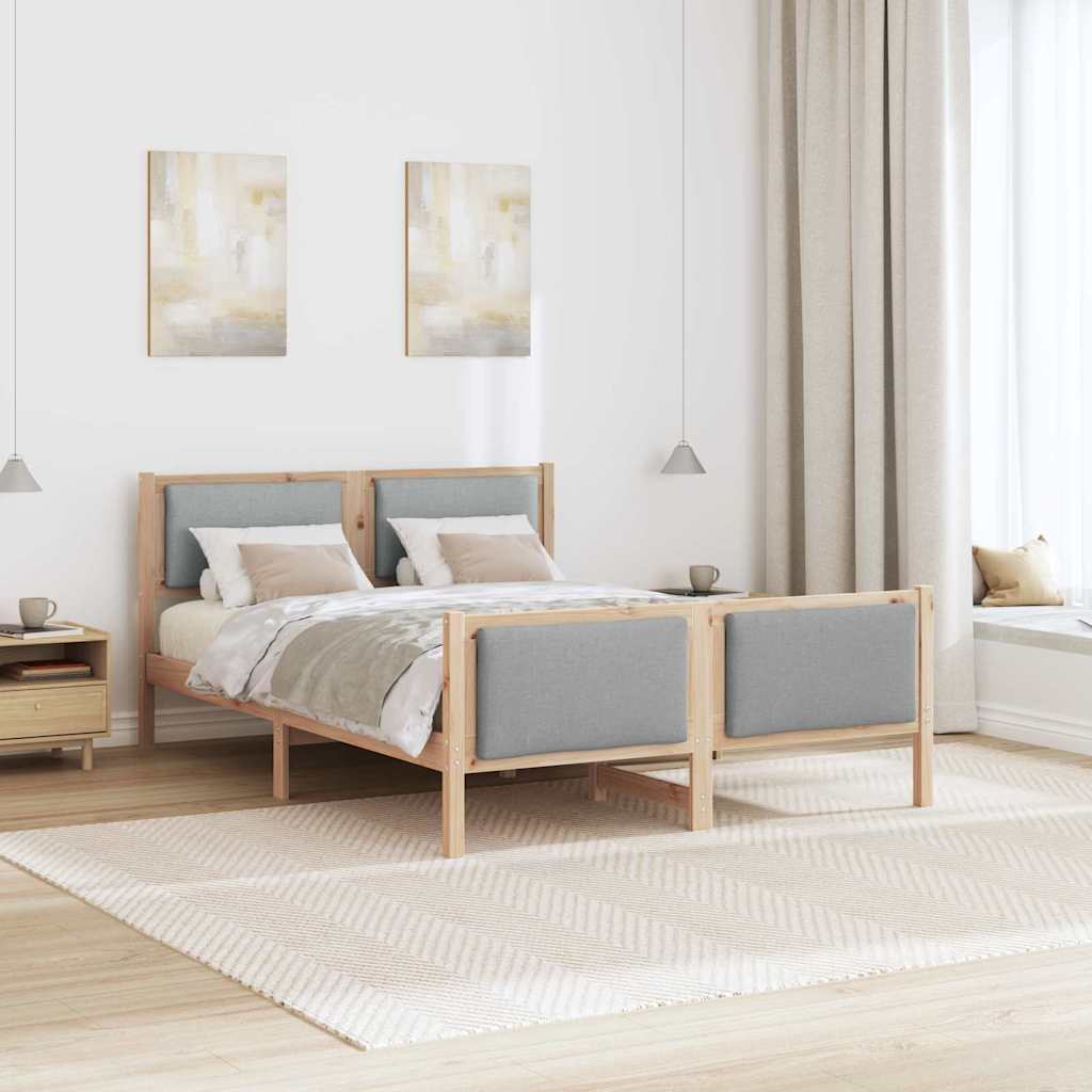 Krevetna konstrukcija Svijetlo siva 140 x 200 cm tkanina