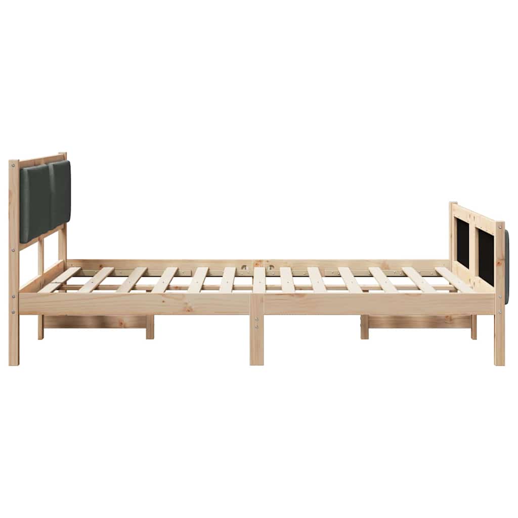 Krevetna konstrukcija Tamno siva 140 x 200 cm tkanina