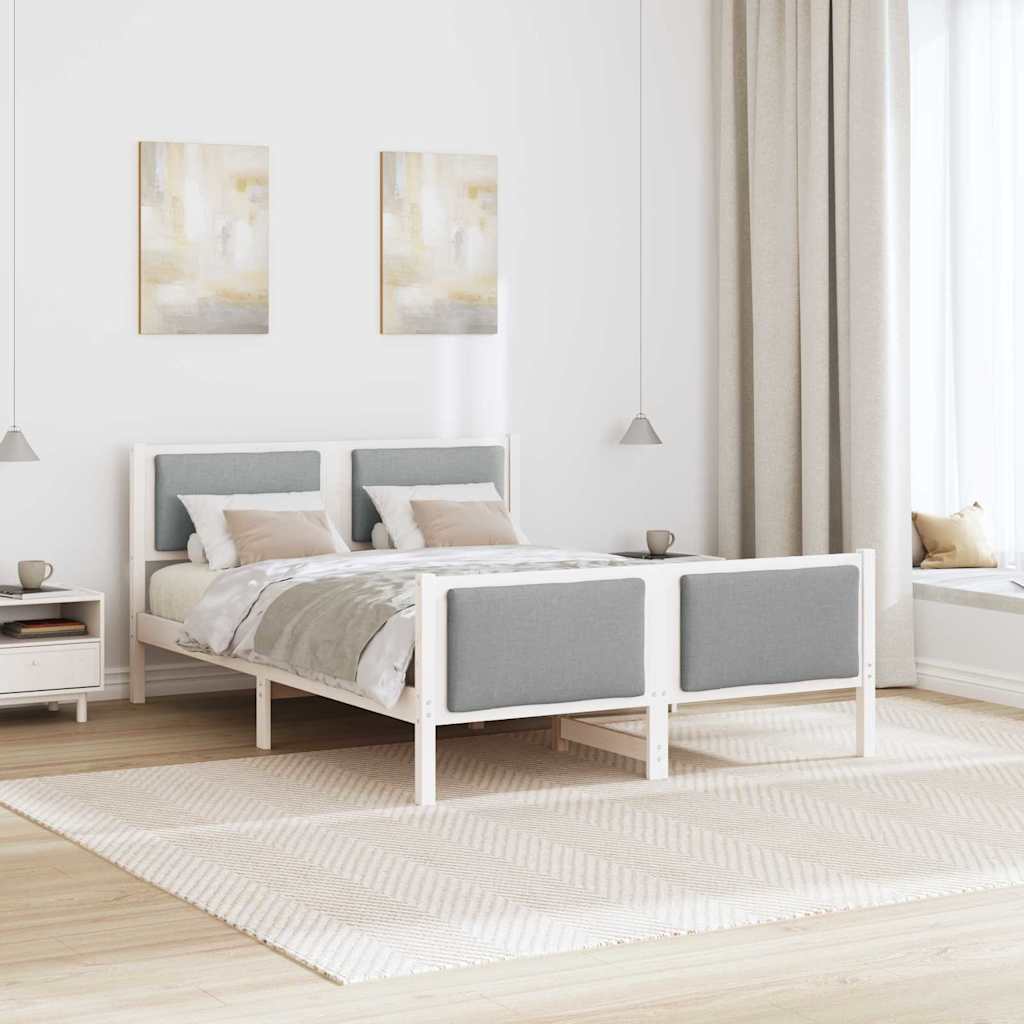 Krevetna konstrukcija Svijetlo siva 140 x 200 cm tkanina