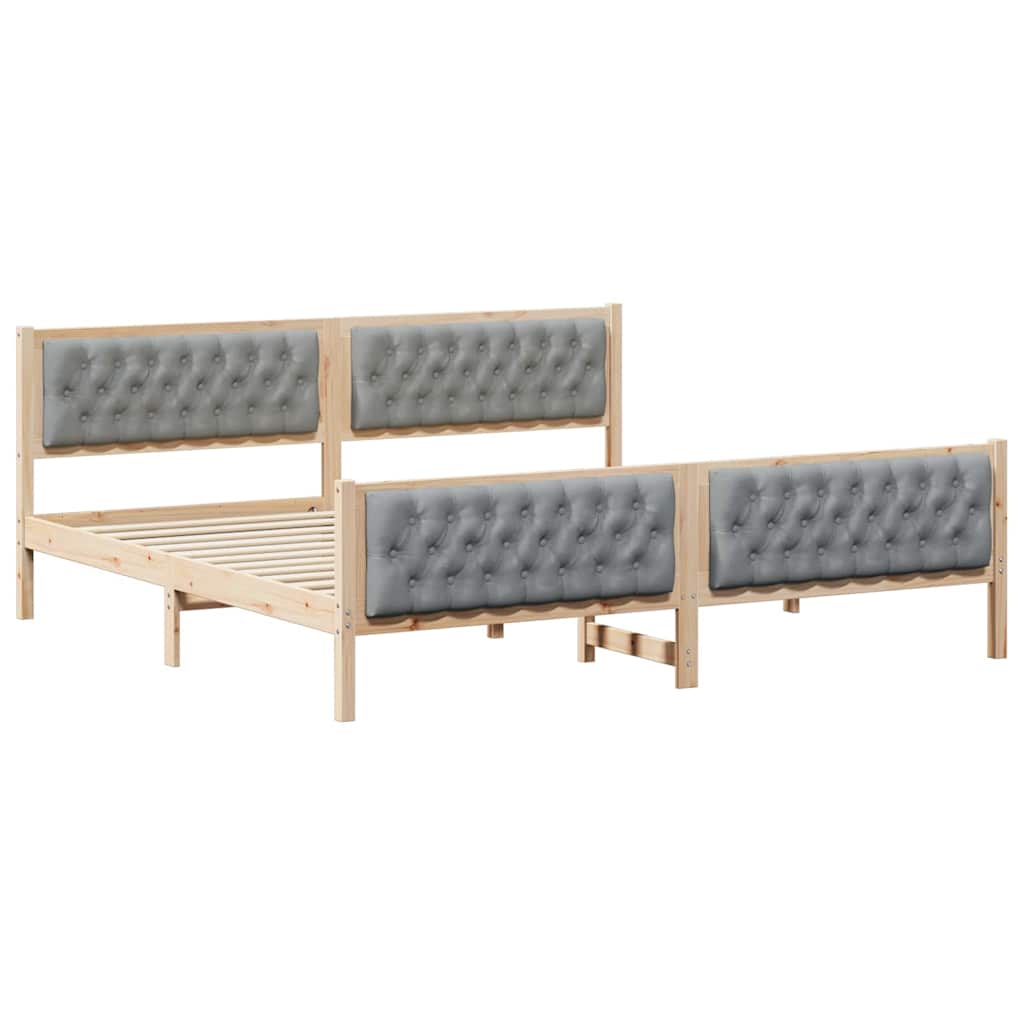 Krevetna konstrukcija s uzglavljem Svijetlo siva 200 x 200 cm