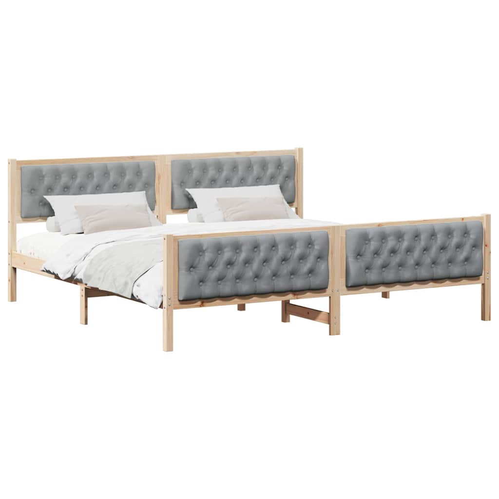 Krevetna konstrukcija s uzglavljem Svijetlo siva 200 x 200 cm