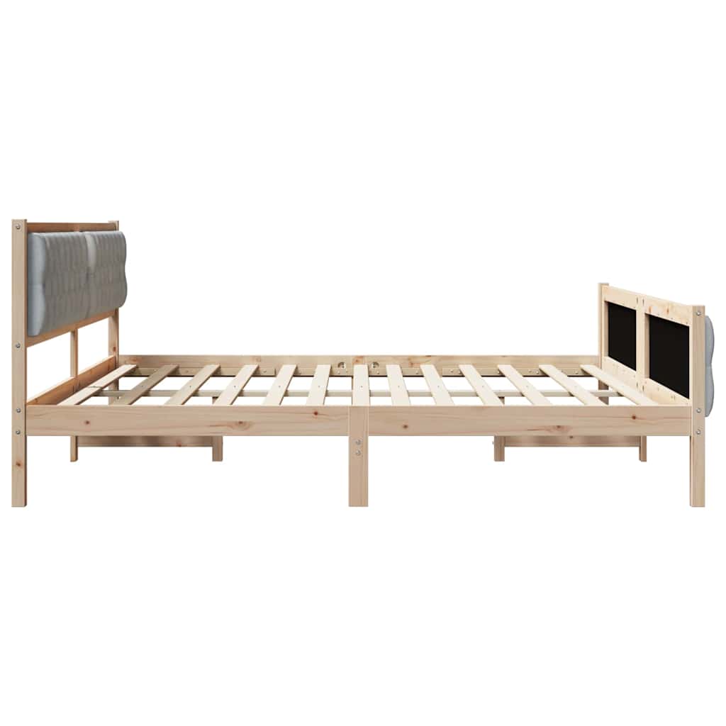 Krevetna konstrukcija s uzglavljem Svijetlo siva 200 x 200 cm