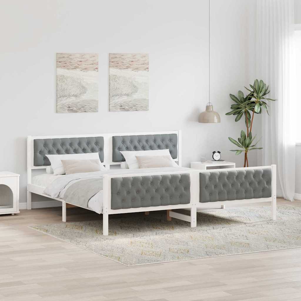 Krevetna konstrukcija s uzglavljem Svijetlo siva 200 x 200 cm