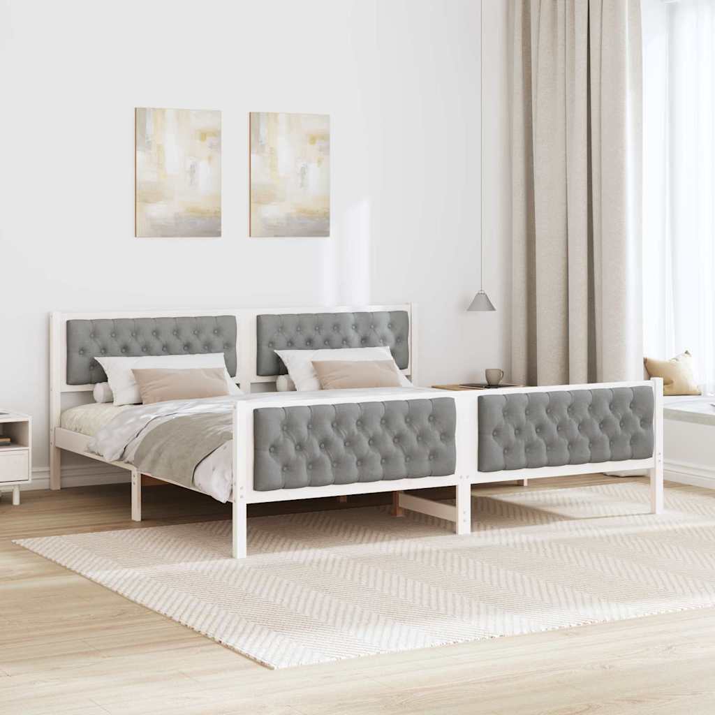 Krevetna konstrukcija s uzglavljem Svijetlo siva 200 x 200 cm