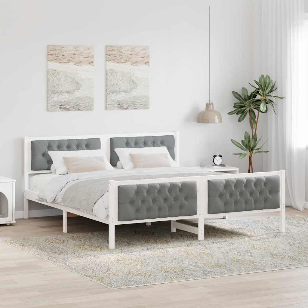 Krevetna konstrukcija s uzglavljem Svijetlo siva 180 x 200 cm