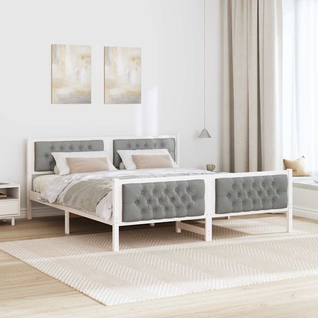 Krevetna konstrukcija s uzglavljem Svijetlo siva 180 x 200 cm