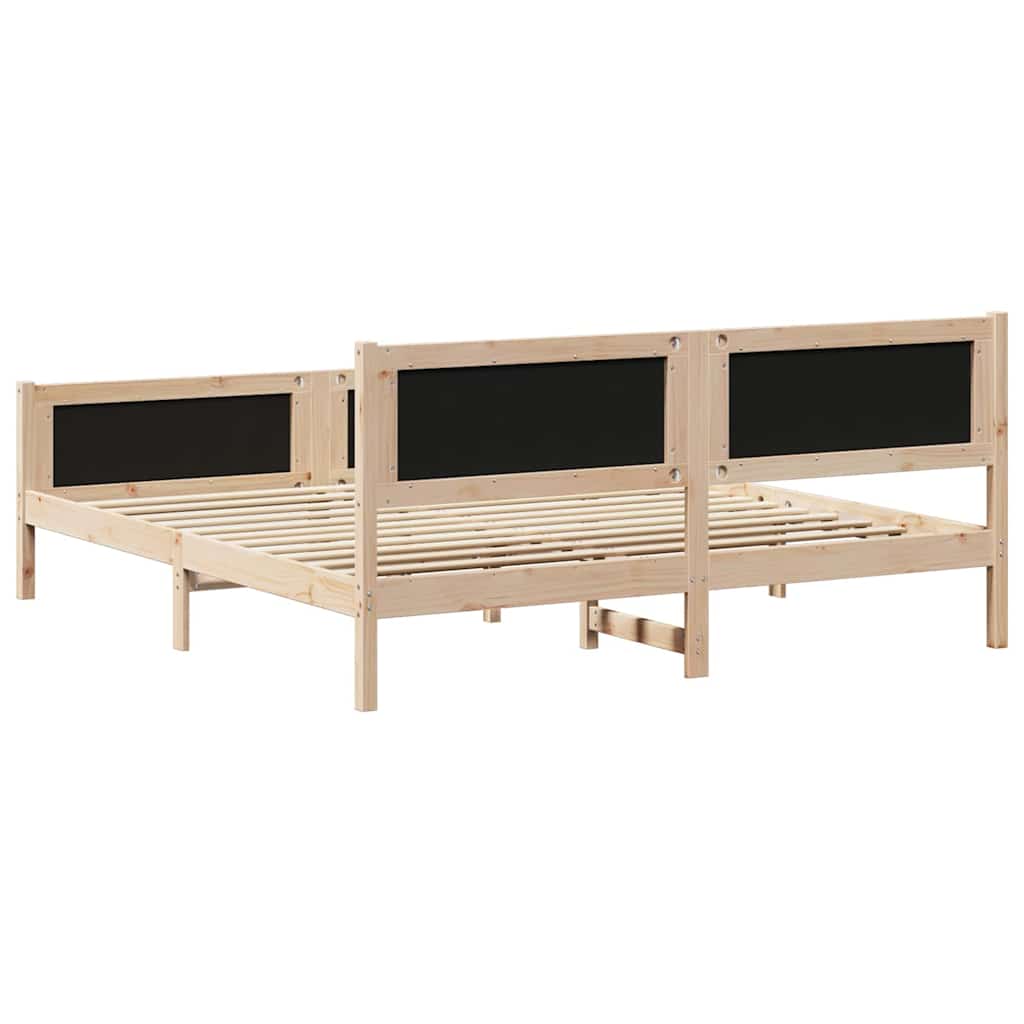 Krevetna konstrukcija Crna 160 x 200 cm Čvrsto borovo drvo