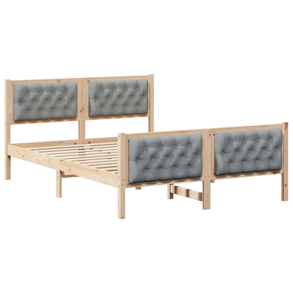 Krevetna konstrukcija s uzglavljem Svijetlo siva 150 x 200 cm