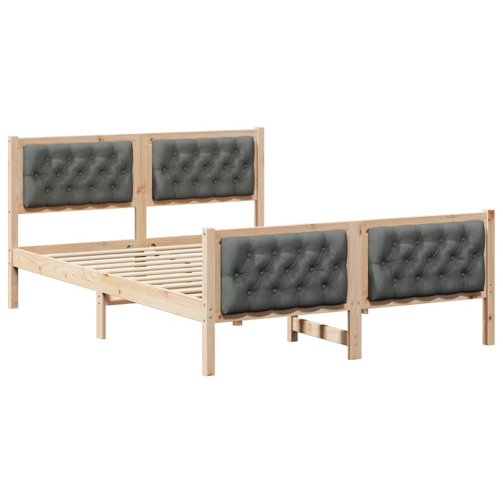Krevetna konstrukcija s uzglavljem Tamno siva 150 x 200 cm