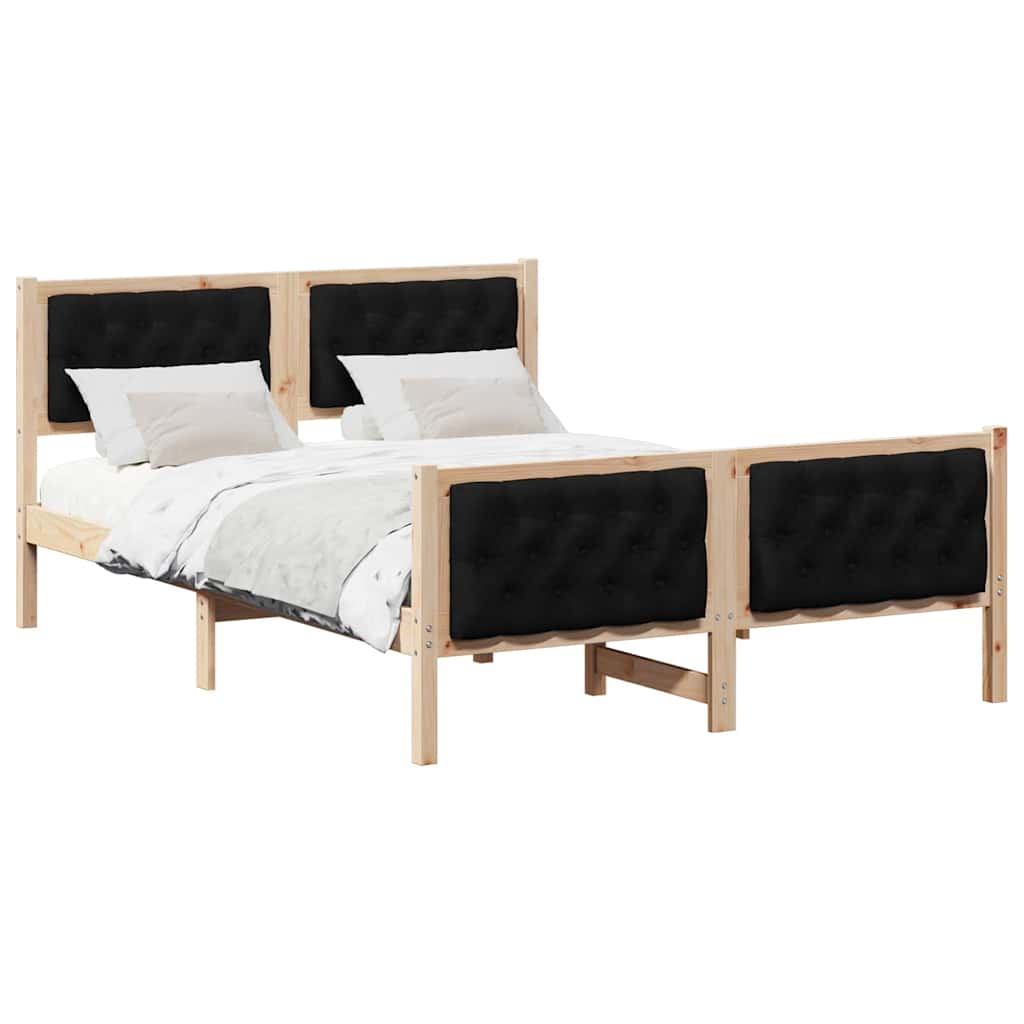 Krevetna konstrukcija Crna 150 x 200 cm Čvrsto borovo drvo