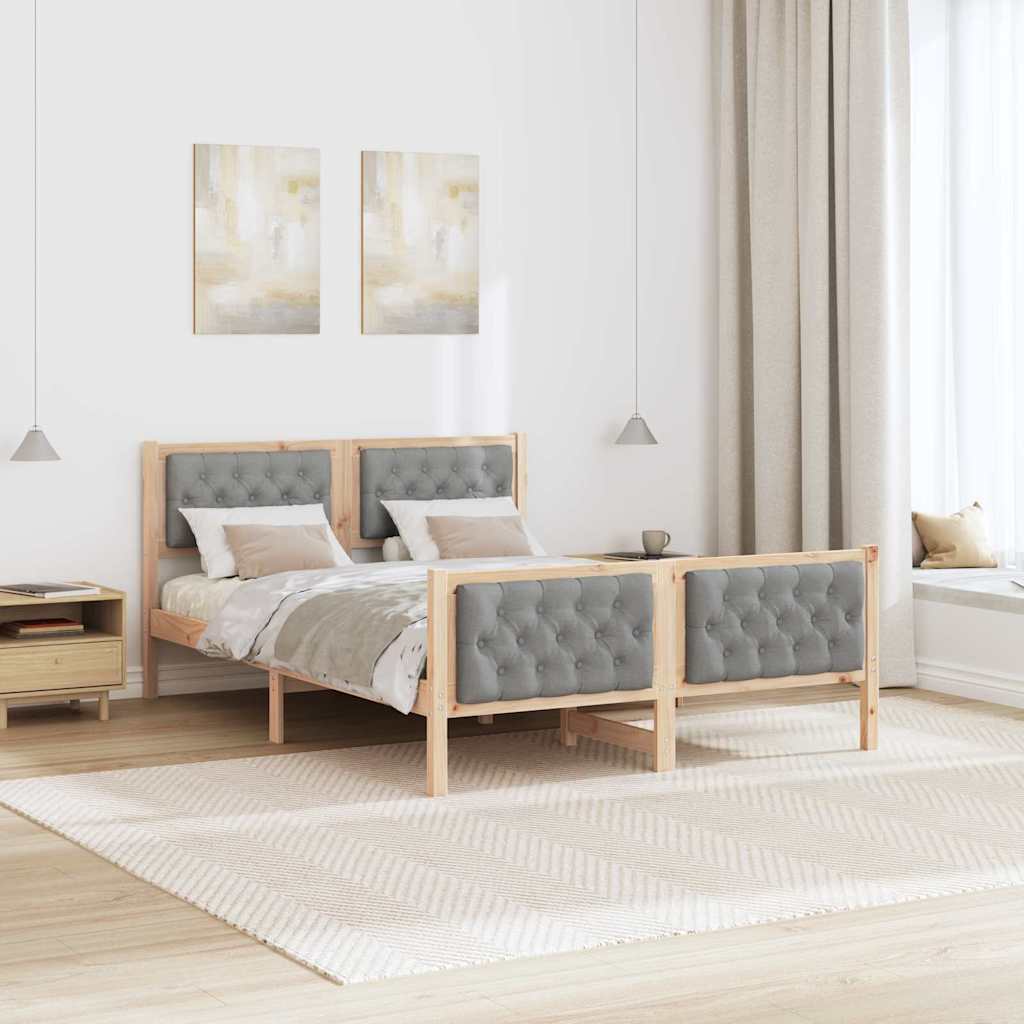 Krevetna konstrukcija s uzglavljem Svijetlo siva 140 x 200 cm