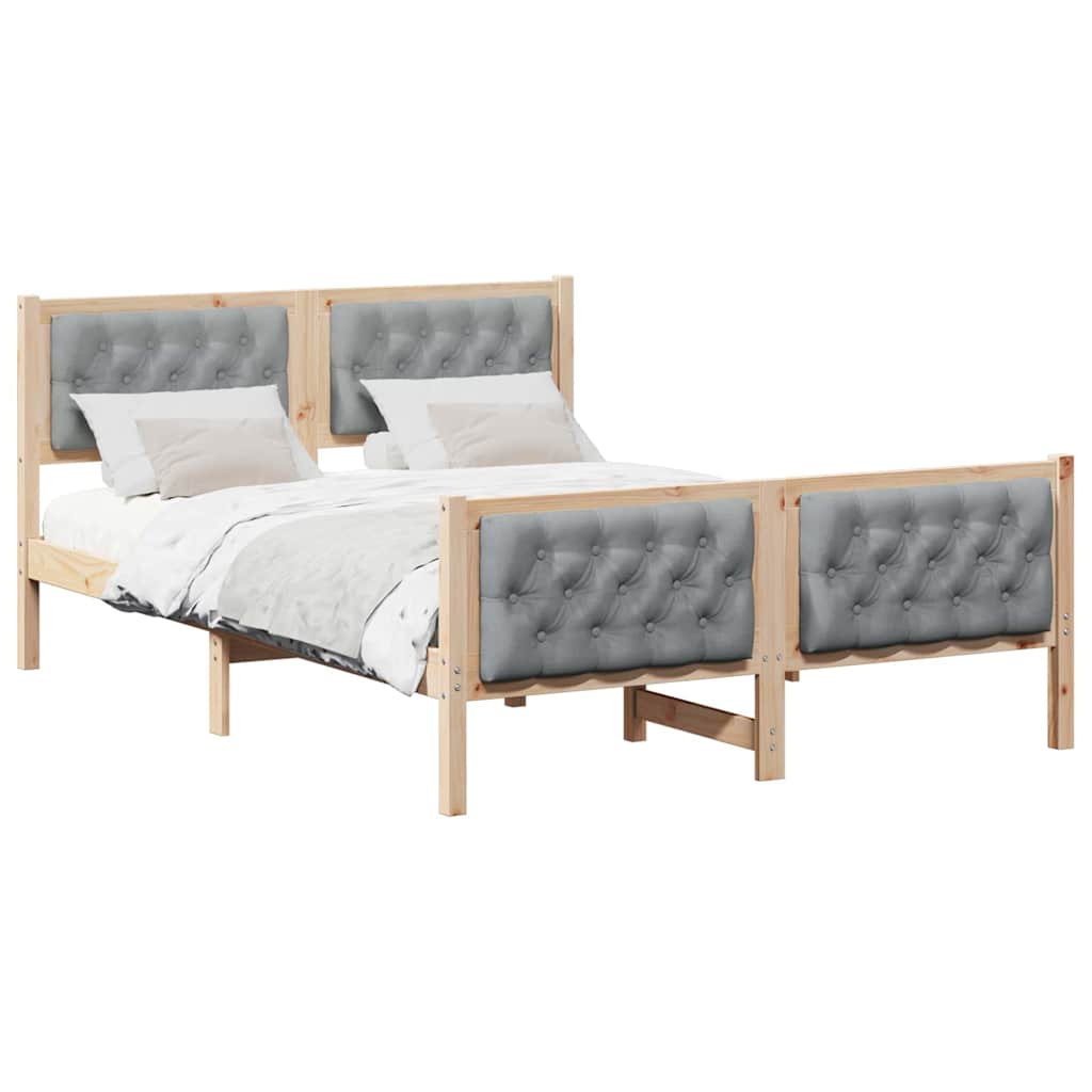 Krevetna konstrukcija s uzglavljem Svijetlo siva 140 x 200 cm