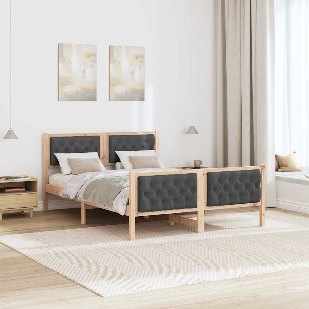 Krevetna konstrukcija s uzglavljem Tamno siva 140 x 200 cm
