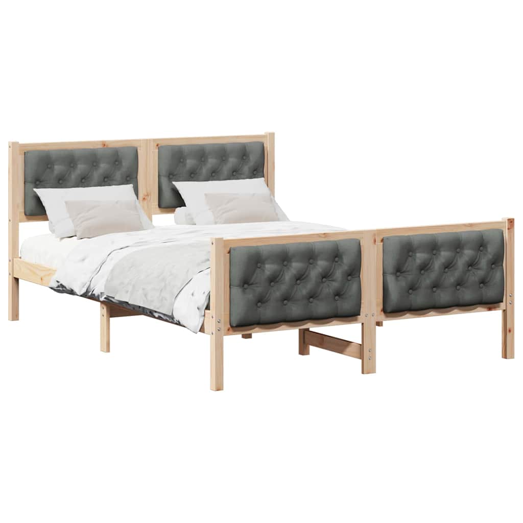 Krevetna konstrukcija s uzglavljem Tamno siva 140 x 200 cm