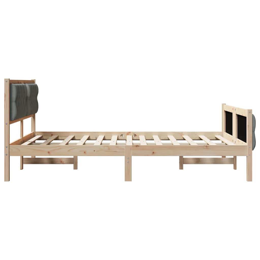 Krevetna konstrukcija s uzglavljem Tamno siva 140 x 190 cm