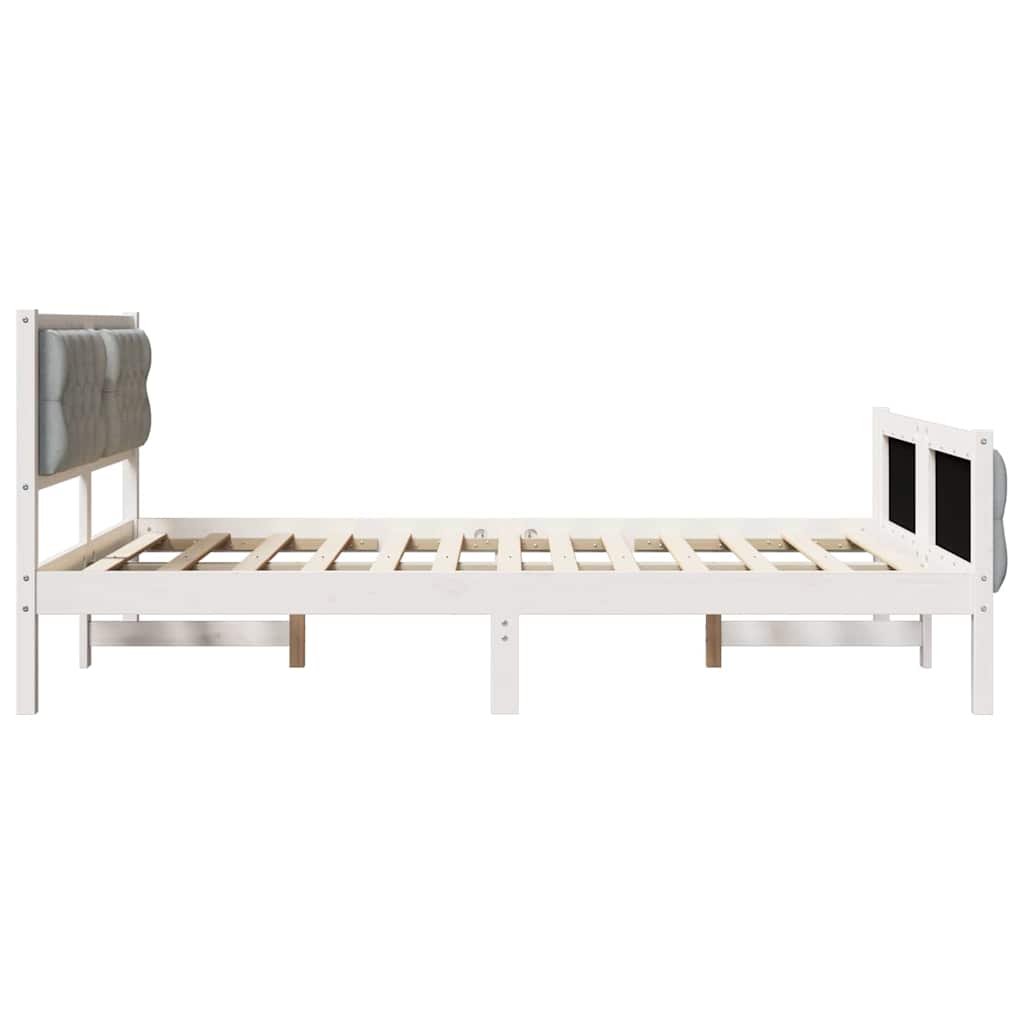 Krevetna konstrukcija s uzglavljem Svijetlo siva 140 x 190 cm