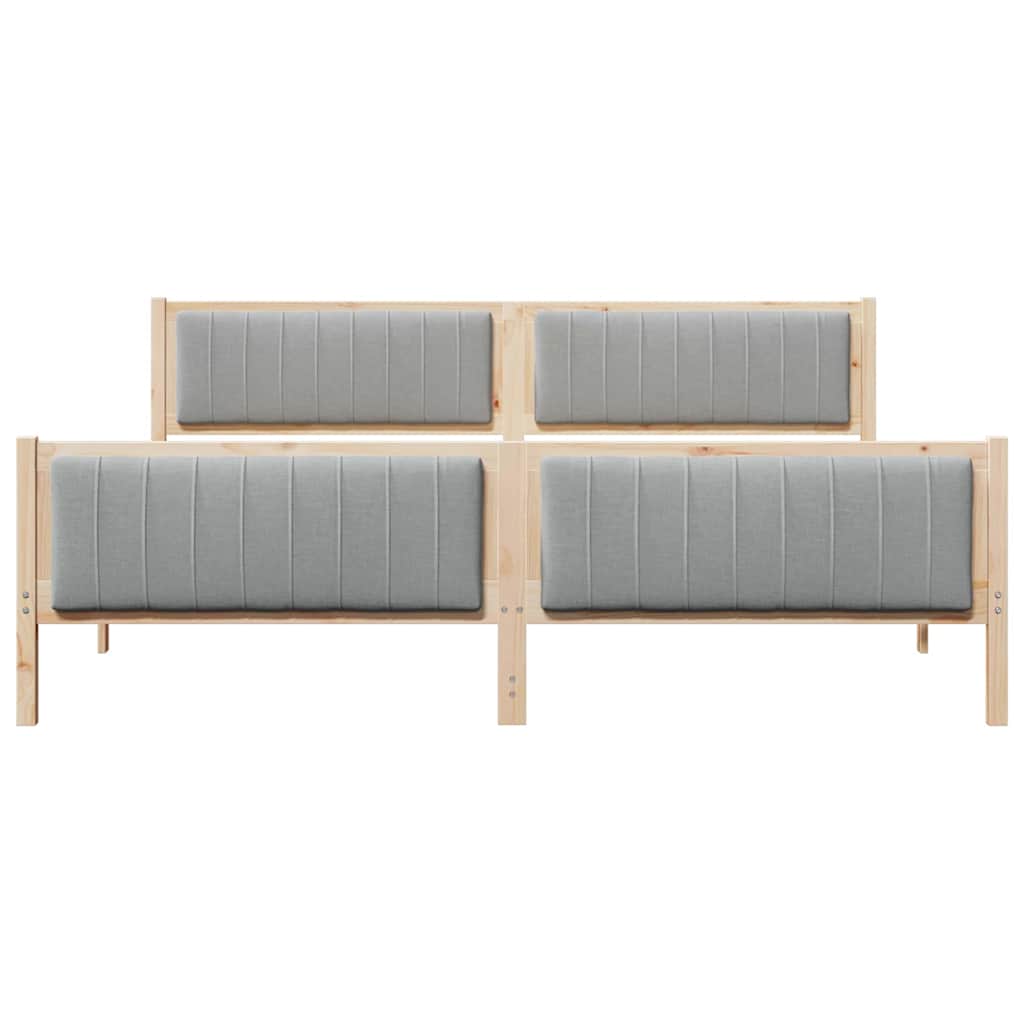 Okvir kreveta s uzglavljem Smeđa i svijetlo siva 200 x 200 cm