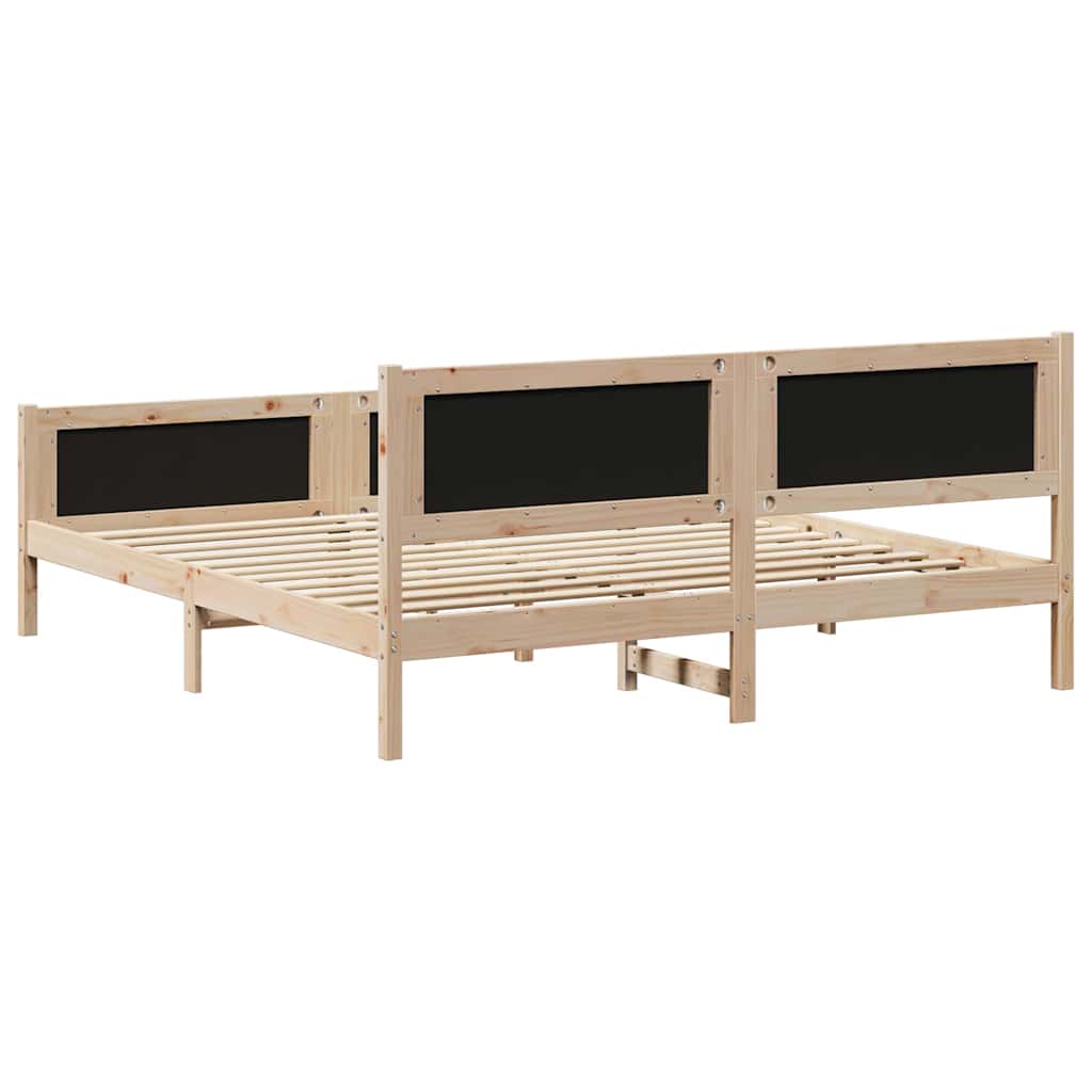Okvir kreveta s uzglavljem Smeđa i svijetlo siva 180 x 200 cm