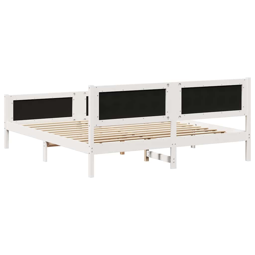 Okvir kreveta s uzglavljem Bijela i svijetlosiva 180 x 200 cm